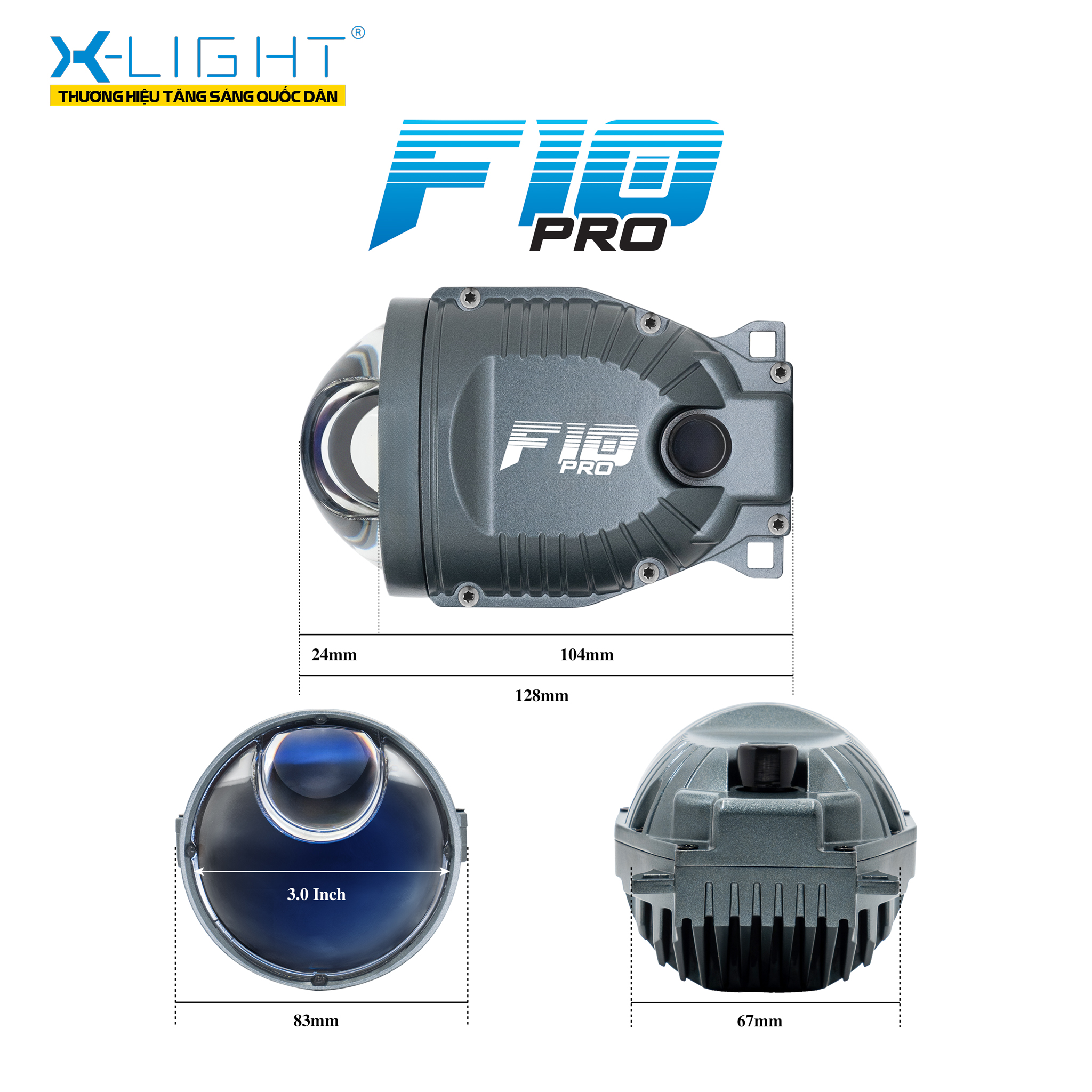 BI GẦM X-LIGHT F10 PRO 3 NHIỆT MÀU