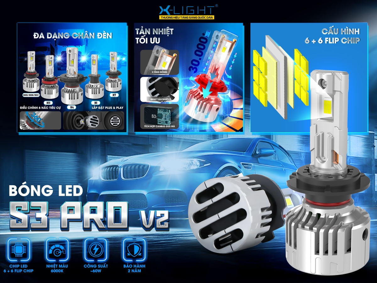 BÓNG LED X-LIGHT S3 PRO V2
