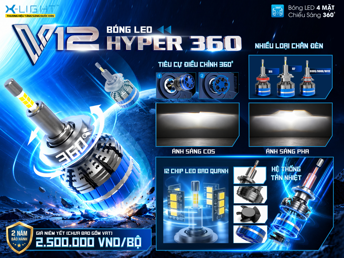 BÓNG LED X-LIGHT V12 HYPER 360