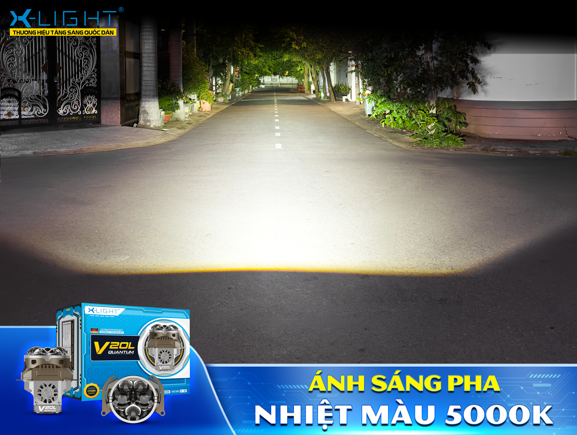 Ánh sáng Pha chiếu xa và đậm tâm nhờ tích hợp 5 nguồn sáng, cùng thiết kế tâm hình Elip giúp phủ sáng ở hai bên.