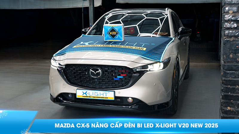 Mazda CX-5 nâng cấp đèn bi LED X-Light V20 New 2025