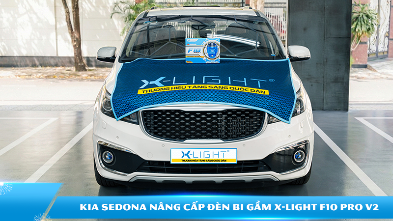Kia Sedona nâng cấp đèn bi gầm X-Light F10 Pro V2, cải thiện tầm nhìn ban đêm