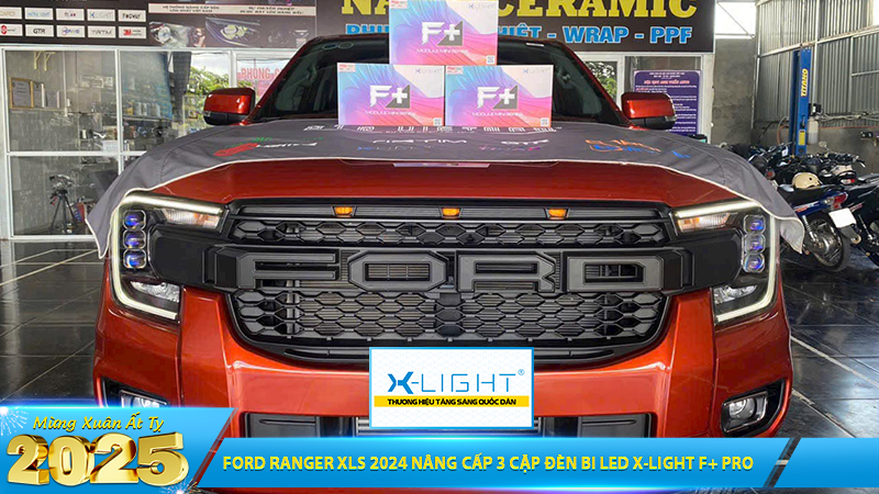 FORD RANGER XLS 2024 NÂNG CẤP 3 CẶP ĐÈN BI LED X-LIGHT F+ PRO TẠI ANH TUẤN AUTO