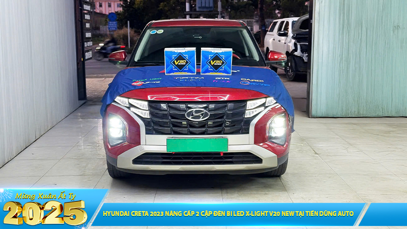 HYUNDAI CRETA 2023 NÂNG CẤP 2 CẶP ĐÈN BI LED X-LIGHT V20 NEW TẠI TIẾN DŨNG AUTO - ĐẮK LẮK