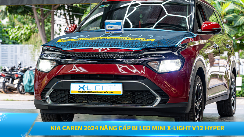 Kia Carens 2024 nâng cấp bi LED Mini X-Light V12 Hyper
