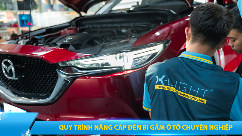 Quy trình nâng cấp đèn bi gầm ô tô chuyên nghiệp