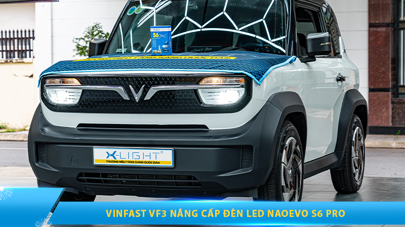 VinFast VF3 nâng cấp đèn LED NaoEvo S6 Pro