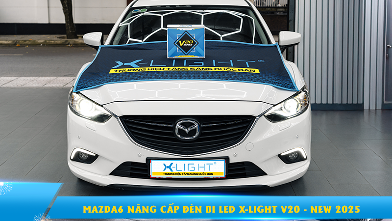 Mazda6 nâng cấp đèn bi LED X-Light V20 - New 2025