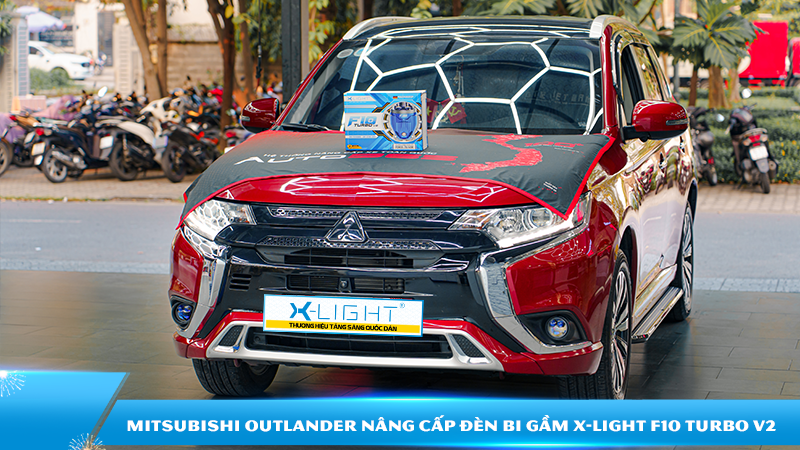 Mitsubishi Outlander nâng cấp đèn bi gầm X-Light F10 Turbo V2