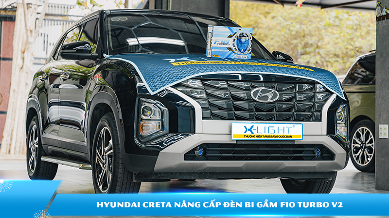 Hyundai Creta nâng cấp đèn bi gầm F10 Turbo V2 | Độ đèn X-Light chính hãng