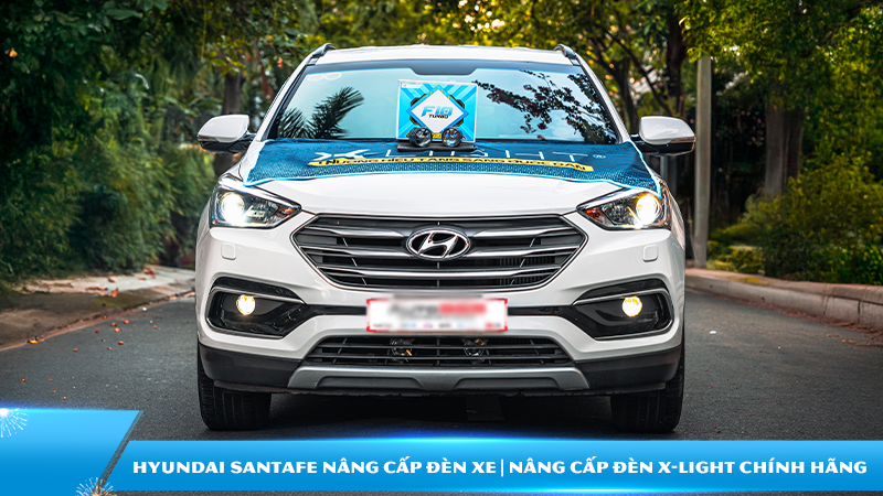 Hyundai SantaFe nâng cấp đèn xe | Nâng cấp đèn X-Light chính hãng