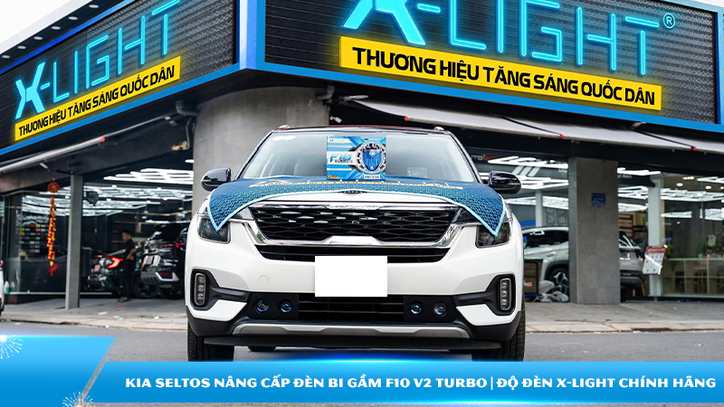 Kia Seltos nâng cấp đèn bi gầm F10 Turbo V2 | Độ đèn X-Light chính hãng