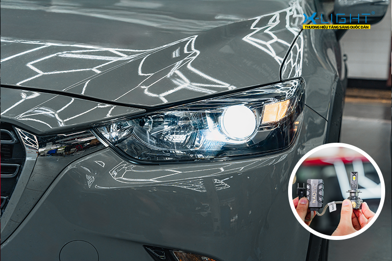 Nâng cấpbóng LED cho xe Mazda 3