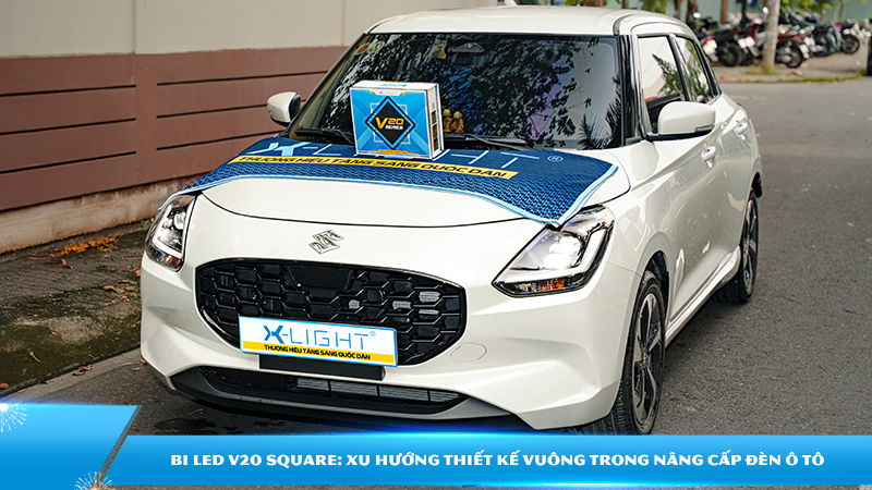 Bi LED V20 Square: Xu hướng thiết kế vuông trong nâng cấp đèn ô tô