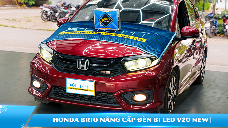 Honda Brio nâng cấp đèn bi LED V20 New | Độ đèn X-Light chính hãng