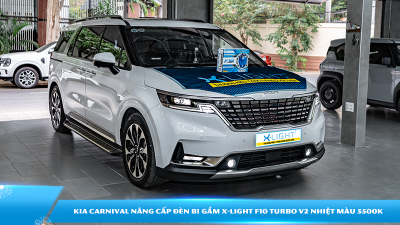 Kia Carnival nâng cấp đèn bi gầm X-Light F10 Turbo V2 nhiệt màu 5500K | Độ đèn X-Light chính hãng