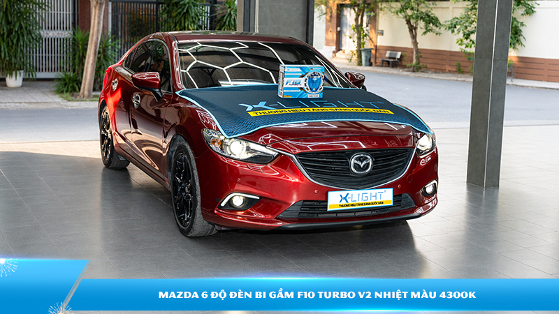 Mazda 6 độ đèn bi gầm F10 Turbo V2 nhiệt màu 4300K | Tăng sáng hiệu quả với đèn X-Light
