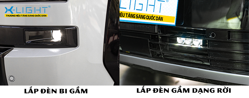Đèn bi gầm và đèn gầm dạng rời khác nhau chủ yếu ở phương thức lắp đặt 