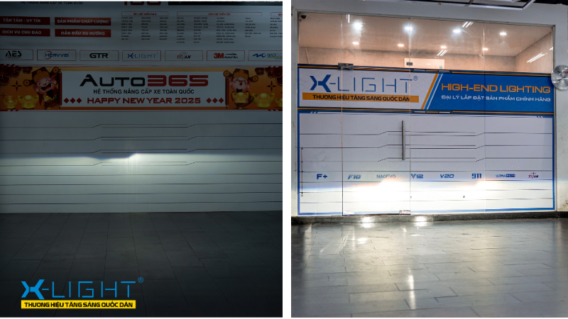 Sự khác biệt rõ rệt giữa hệ thống đèn nguyên bản và Bi LED X-Light V20 Square